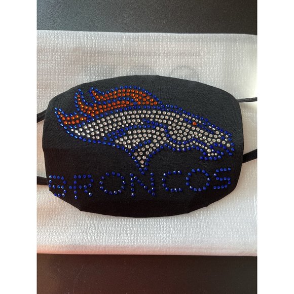 Denver Broncos Bling Rhinestone Face Mask - Picture 2 of 10